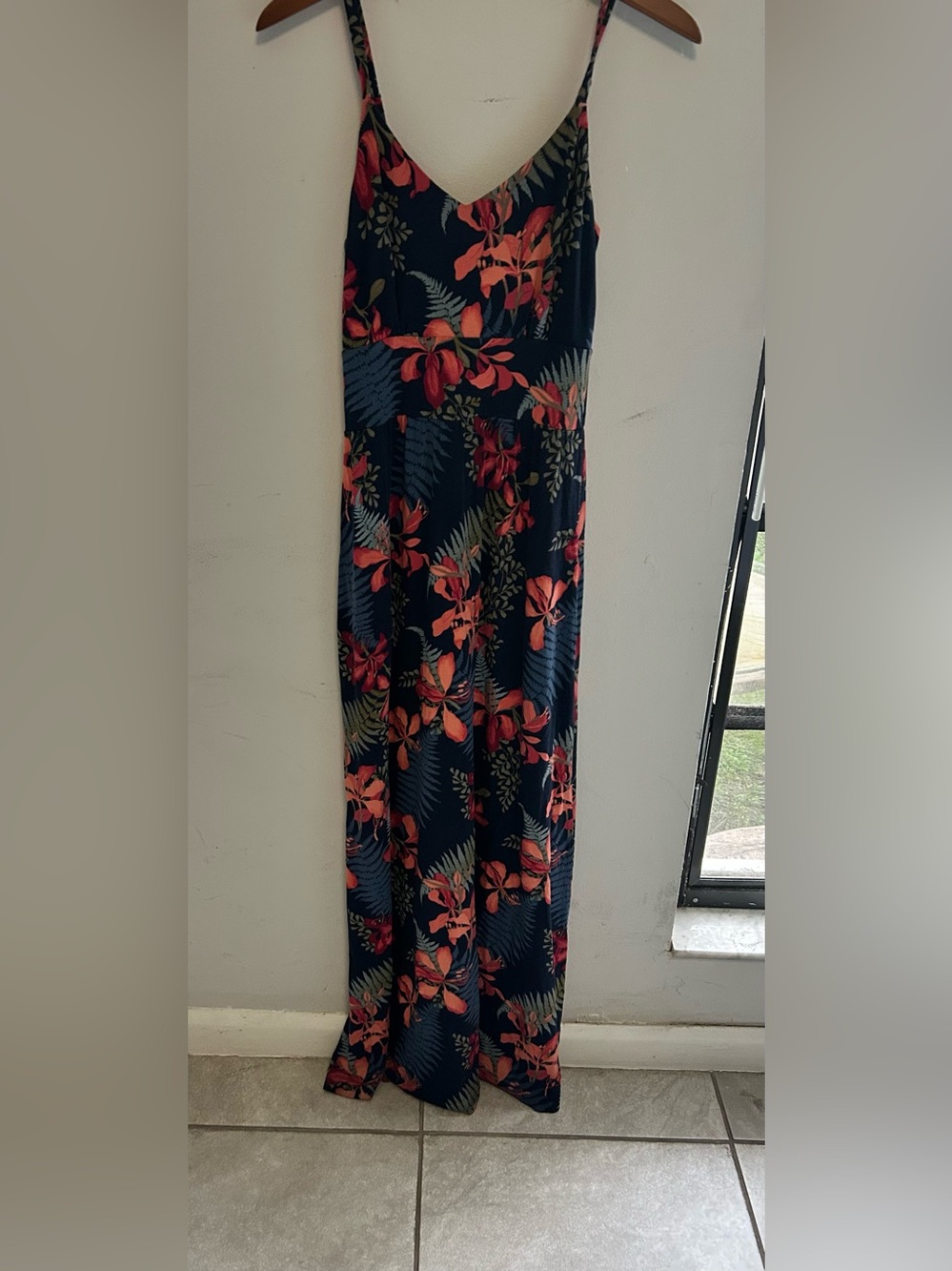 Tommy Bahama Navy Floral Maxi Skirt with Coral Accents